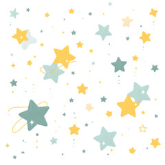 Cartoon Star Pattern PNG Illustration Transparent Background