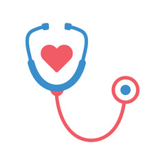 Stethoscope flat design vector icon
