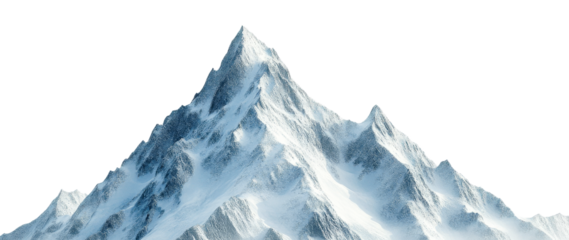 Majestic snowy mountain peak with striking features