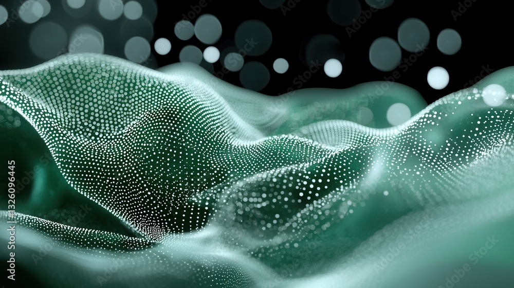 Poster an abstract futuristic visualization of a digital neural network that connects and processes vast am