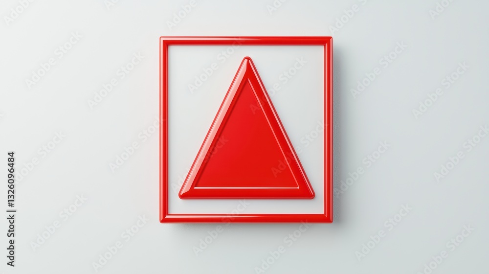 Poster isolated red alert symbol on white background for security and warning concepts