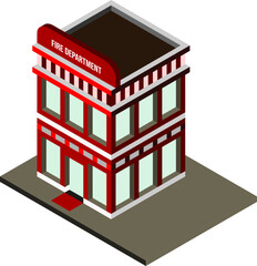 Obraz premium 3d render of a modern building fire department