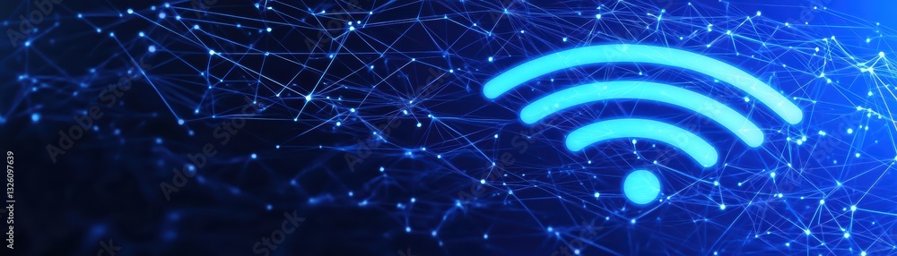 Poster minimalist internet of things network concept for modern digital connections in solid color backgrou