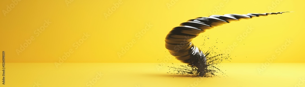 Poster abstract minimalist tornado concept with solid color background and unique spiral design