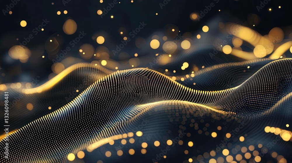 Poster captivating futuristic abstract background featuring dynamic waves of glowing neon lines and luminou