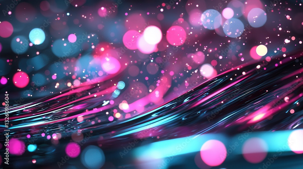 Poster vibrant and dynamic futuristic abstract background featuring high speed luminous neon lights in a ka