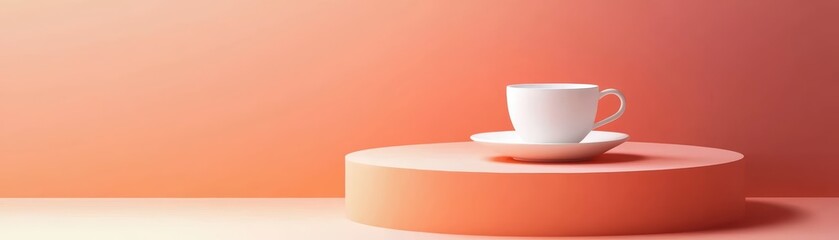 Fototapeta premium Elegant Concept of Premium Thai Tea Displayed on a Round Podium Against a Soft Gradient Background