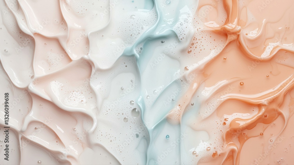 Poster abstract pastel-colored texture with smooth waves and bubbles. perfect for background design or crea