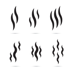 set of smoke hot vector icon
