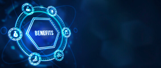 Internet, business, Technology and network concept.Employee benefits help to get the best human resources. 3d illustration