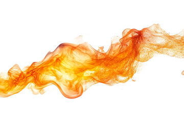 Flowing orange abstract smoke with transparency effect