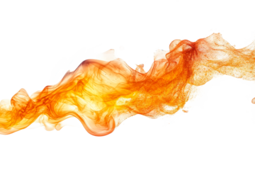 Flowing orange abstract smoke with transparency effect
