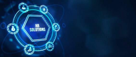 Internet, business, Technology and network concept. HR Solutions. 3d illustration