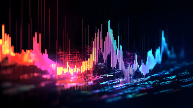 Abstract creative financial graph with finger clicks on a digital tablet on background, forex and investment concept. Multiexposure