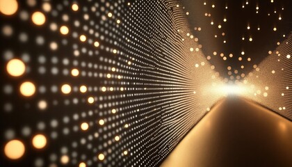 Abstract representation of a tunnel filled with luminous particles