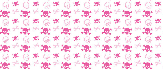skull crossbones pink background