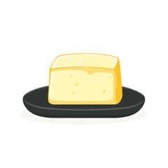 My Simple flat 2D icon butter dish set isolated on a white background, vector, flat design, animation design, simple flat 2D icon, minimalist design, clipart plant set design