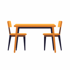 Fototapeta premium My Simple flat 2D icon dining table collection isolated on a white background, vector, flat design, animation design, simple flat 2D icon, minimalist design, clipart