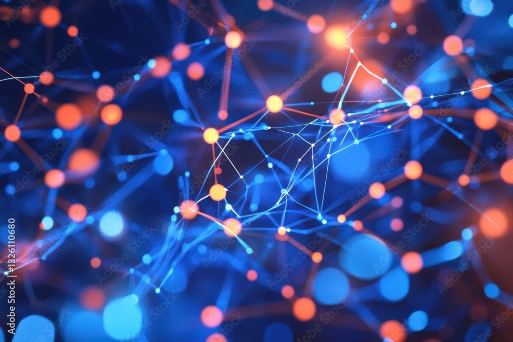 Poster data connections and information transfer network concept. technology abstract background for presen