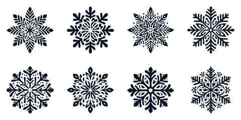 Set of snowflakes icons design for winter decoration and seasonal themes