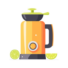 A Simple flat 2D icon juicer collection isolated on a white background, vector, flat design, animation design, simple flat 2D icon, minimalist design, clipart