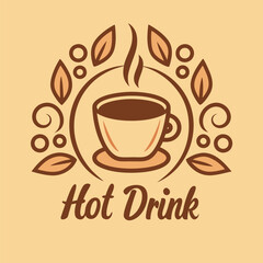Colorful Hot Drink Logo Vector - Eye-Catching Beverage Design