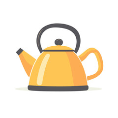 My Simple flat 2D icon yellow kettle collection isolated on a white background, vector, flat design, animation design, simple flat 2D icon, minimalist design, clipart