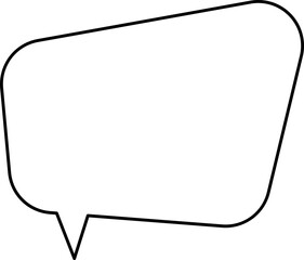White speech bubble in flat design, chatting box, message box icon. Balloon doodle style of thinking sign symbol. Speech bubble isolated on background.
