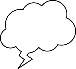 White speech bubble in flat design, chatting box, message box icon. Balloon doodle style of thinking sign symbol. Speech bubble isolated on background.