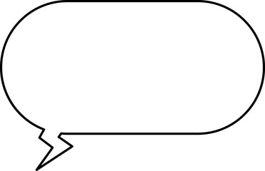 White speech bubble in flat design, chatting box, message box icon. Balloon doodle style of thinking sign symbol. Speech bubble isolated on background.