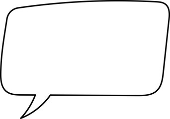 White speech bubble in flat design, chatting box, message box icon. Balloon doodle style of thinking sign symbol. Speech bubble isolated on background.