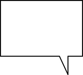 White speech bubble in flat design, chatting box, message box icon. Balloon doodle style of thinking sign symbol. Speech bubble isolated on background.