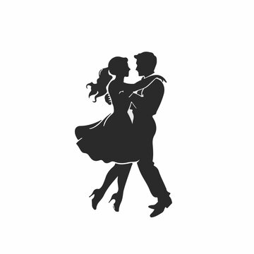 Very Simple flat 2D icon black lindy hop dance collection isolated on a white background, vector, flat design, animation design, simple flat 2D icon, minimalist design, clipart