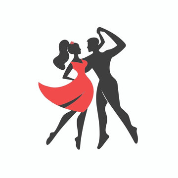 Very Simple flat 2D icon man and woman mambo dance collection isolated on a white background, vector, flat design, animation design, simple flat 2D icon, minimalist design, clipart