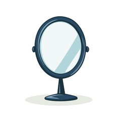 Very Simple flat 2D icon mirror isolated on a white background, vector, flat design, vector, flat design, animation design, flat 2D icon, minimalist design, vector