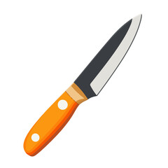Very Simple flat 2D icon paring knife isolated on a white background, vector, flat design, vector, flat design, animation design, flat 2D icon, minimalist design, vector