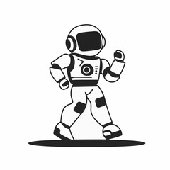 My Simple flat 2D icon robot dancer isolated on a white background, vector, flat design, vector, flat design, animation design, flat 2D icon, minimalist design, vector