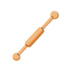 My Simple flat 2D icon wooden rolling pin isolated on a white background, vector, flat design, vector, flat design, animation design, flat 2D icon, minimalist design, vector