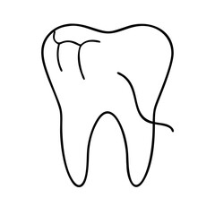 Obraz premium Tooth decay vector icon pictogram