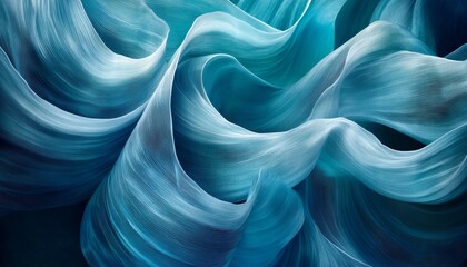 Obraz premium Abstract Background, Flowing Blue Waves, Converging Lines, Futuristic, Technology, Wallpaper