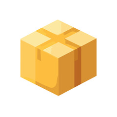 Very Simple flat 2D icon yellow storage box isolated on a white background, vector, flat design, vector, flat design, animation design, flat 2D icon, minimalist design, vector