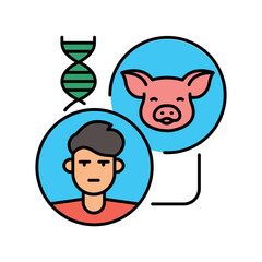 Xenogenes color line icon for digital and print projects.