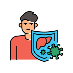 Immune compatibility black line icon.