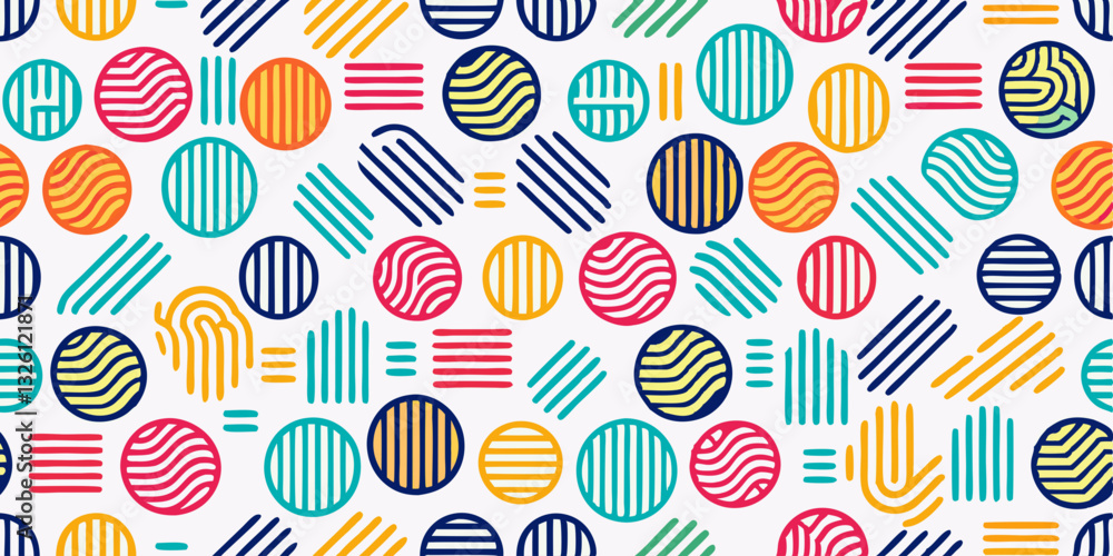 Poster vector rounded lines pattern collection