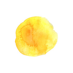 yellow abstract spot in watercolor