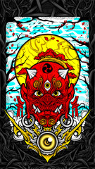 Fototapeta premium japanese oni mask