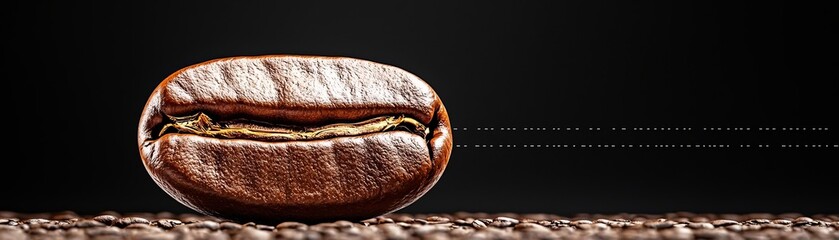 Close-up of a single coffee bean. food and drink, icon