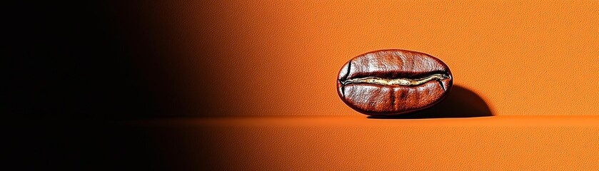 Single coffee bean on vibrant background. food and drink, icon