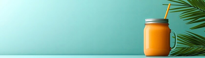 Refreshing orange drink with tropical vibe. food and drink, icon