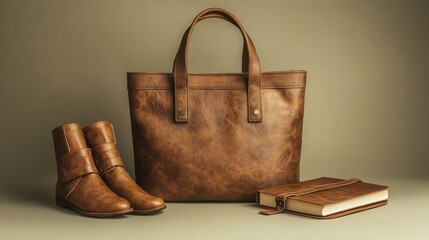 brown leather bag